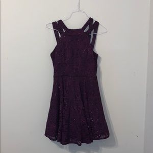 Purple Lace Homecoming Dress